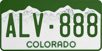 CO license plate ALV888