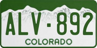 CO license plate ALV892