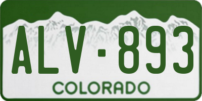 CO license plate ALV893