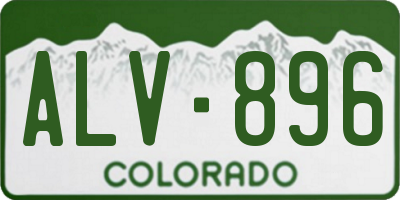 CO license plate ALV896