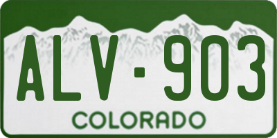 CO license plate ALV903