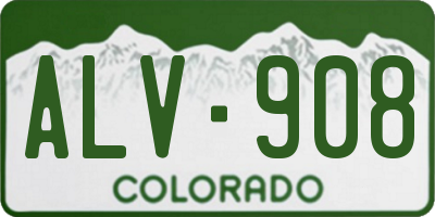CO license plate ALV908