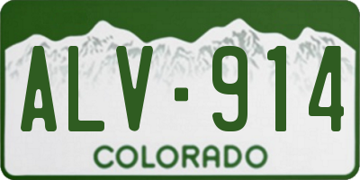 CO license plate ALV914