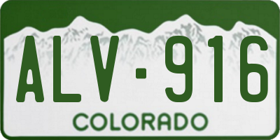 CO license plate ALV916