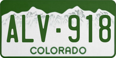 CO license plate ALV918