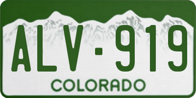 CO license plate ALV919