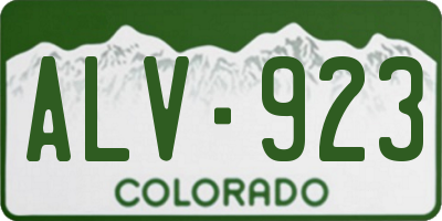 CO license plate ALV923
