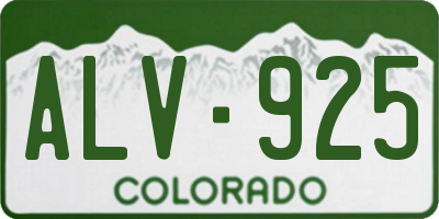 CO license plate ALV925