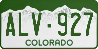 CO license plate ALV927