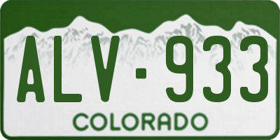 CO license plate ALV933