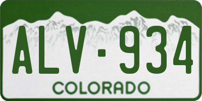 CO license plate ALV934