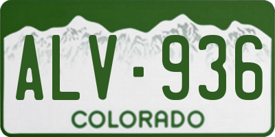 CO license plate ALV936