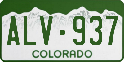 CO license plate ALV937