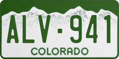 CO license plate ALV941