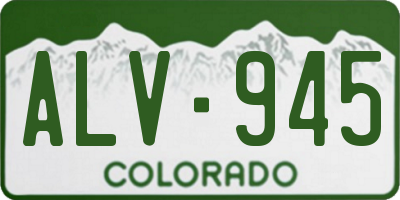 CO license plate ALV945