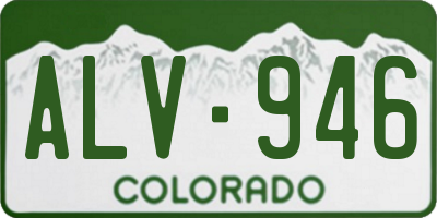 CO license plate ALV946