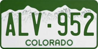 CO license plate ALV952