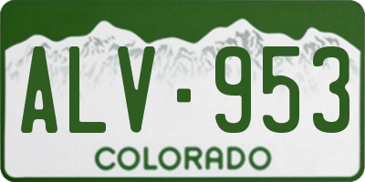 CO license plate ALV953