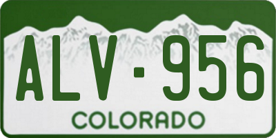 CO license plate ALV956
