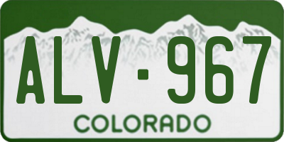 CO license plate ALV967