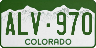 CO license plate ALV970