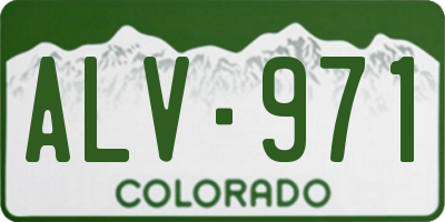 CO license plate ALV971