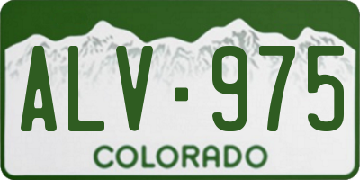 CO license plate ALV975