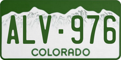 CO license plate ALV976