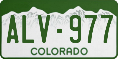 CO license plate ALV977