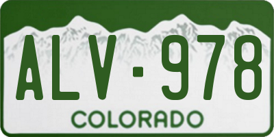 CO license plate ALV978
