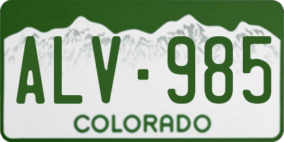 CO license plate ALV985