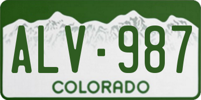 CO license plate ALV987