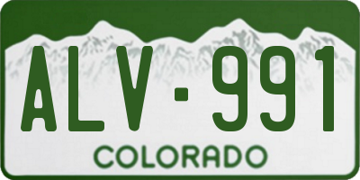 CO license plate ALV991