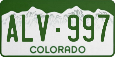 CO license plate ALV997