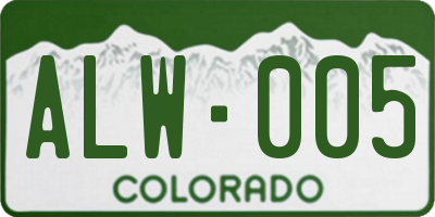 CO license plate ALW005