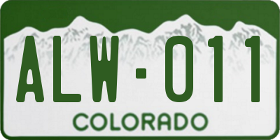 CO license plate ALW011