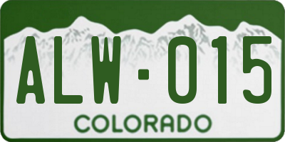 CO license plate ALW015