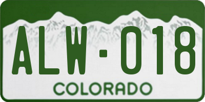 CO license plate ALW018