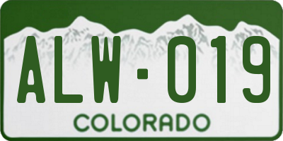 CO license plate ALW019