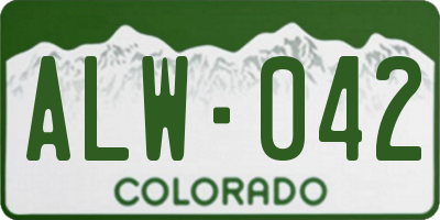 CO license plate ALW042