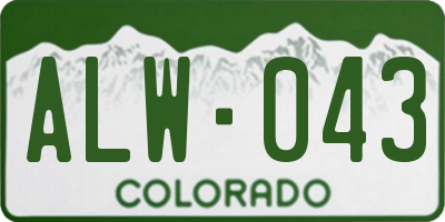 CO license plate ALW043