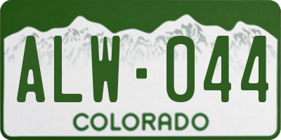 CO license plate ALW044