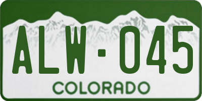 CO license plate ALW045