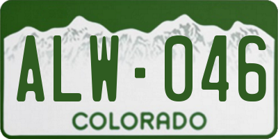 CO license plate ALW046