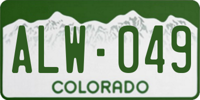 CO license plate ALW049