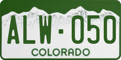 CO license plate ALW050