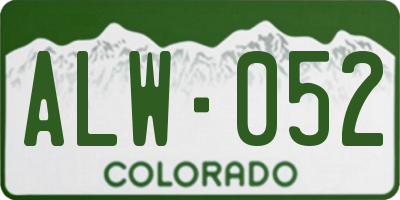 CO license plate ALW052