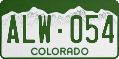 CO license plate ALW054