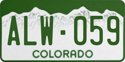 CO license plate ALW059