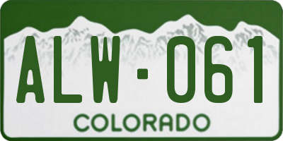 CO license plate ALW061